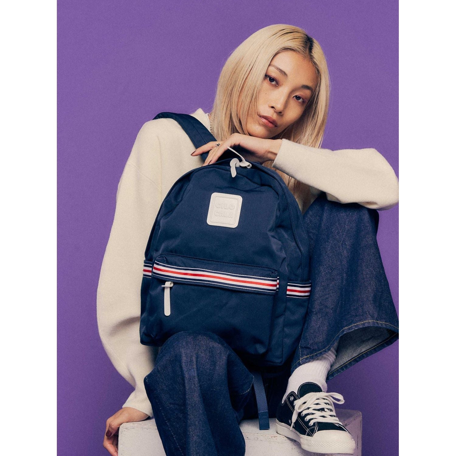 Cilocala Stripes Backpack Middle (Sailor)