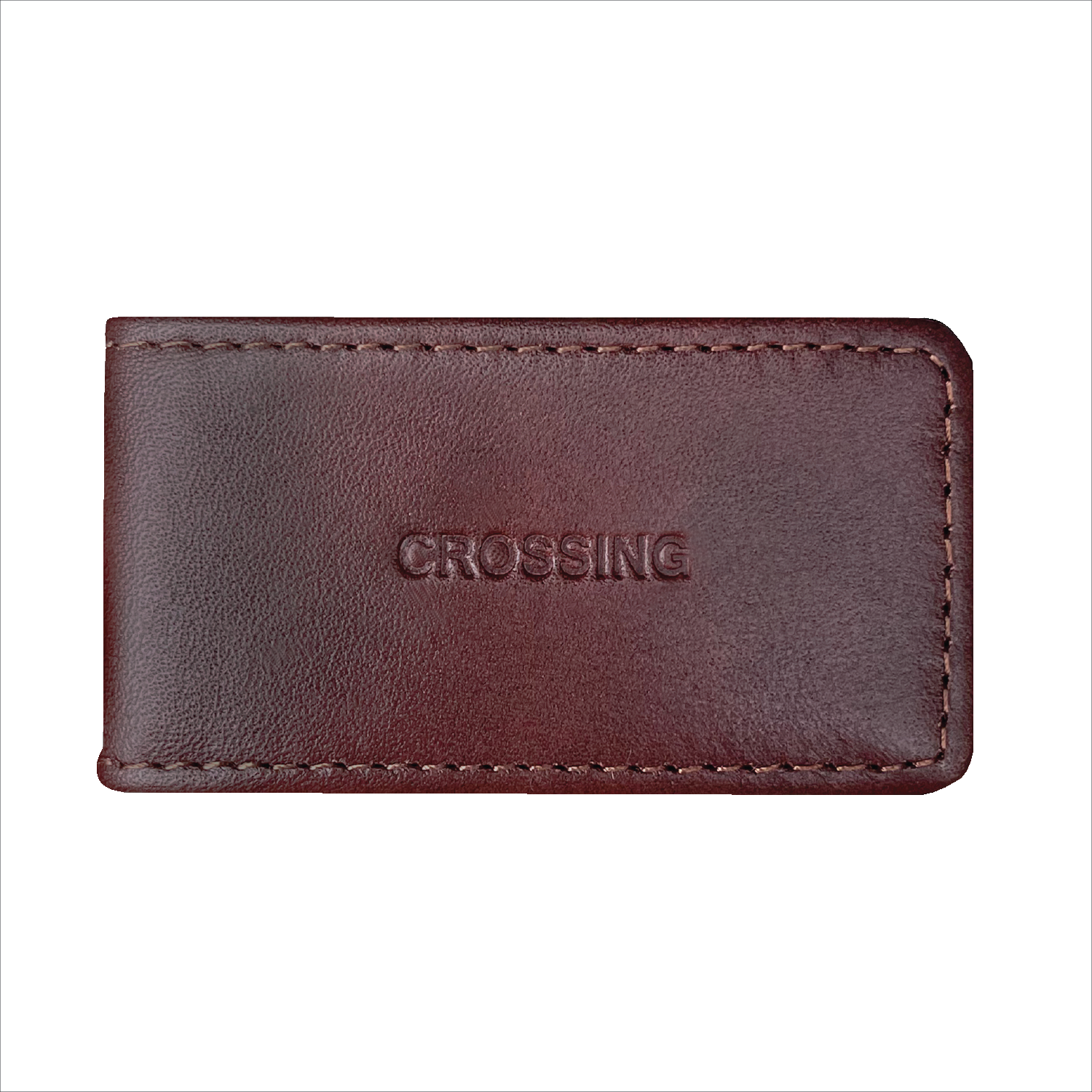 Crossing Antique Leather Money Clip - Timber - Cafe