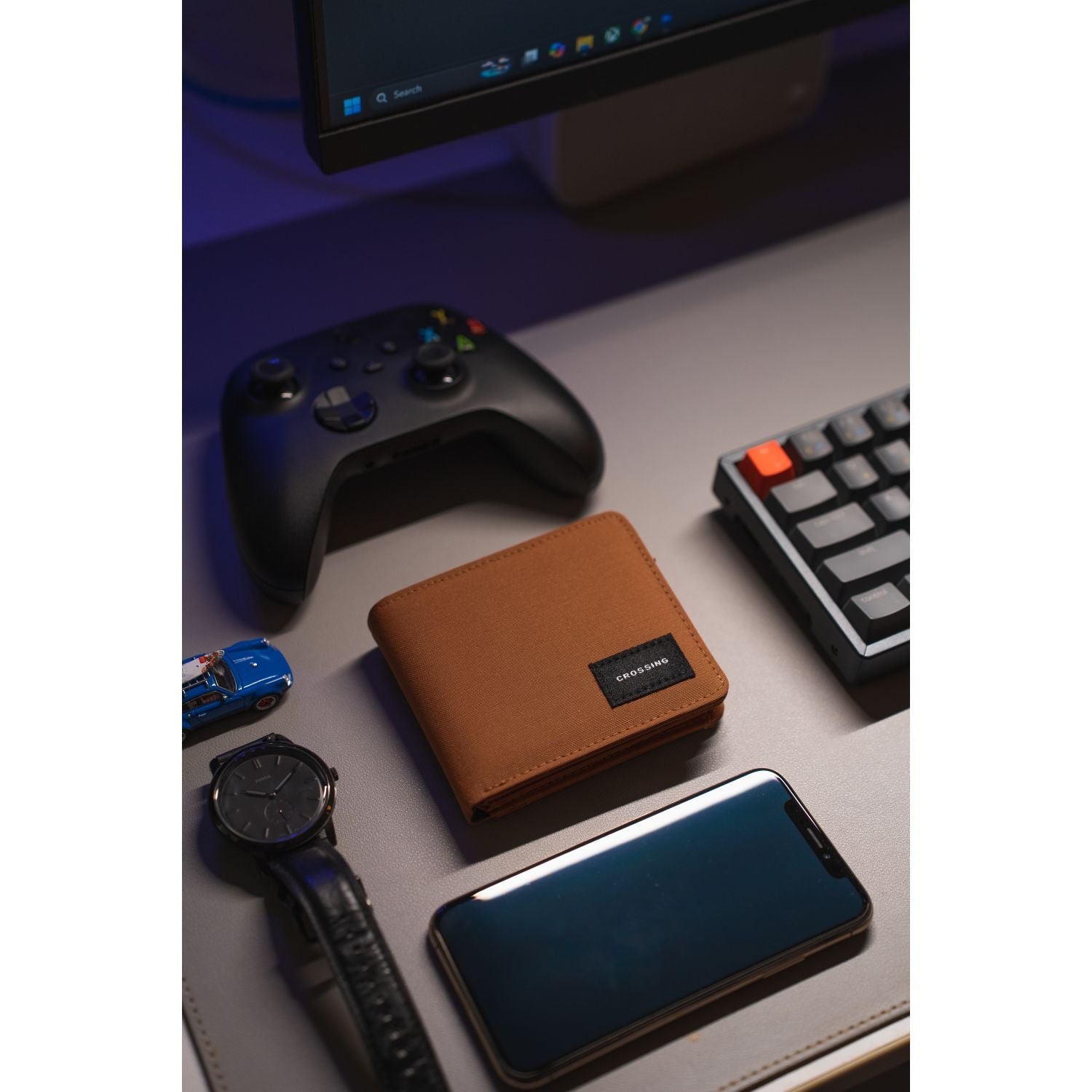 Crossing Bifold Wallet with Coin Pocket & Card Flap RFID - Copper