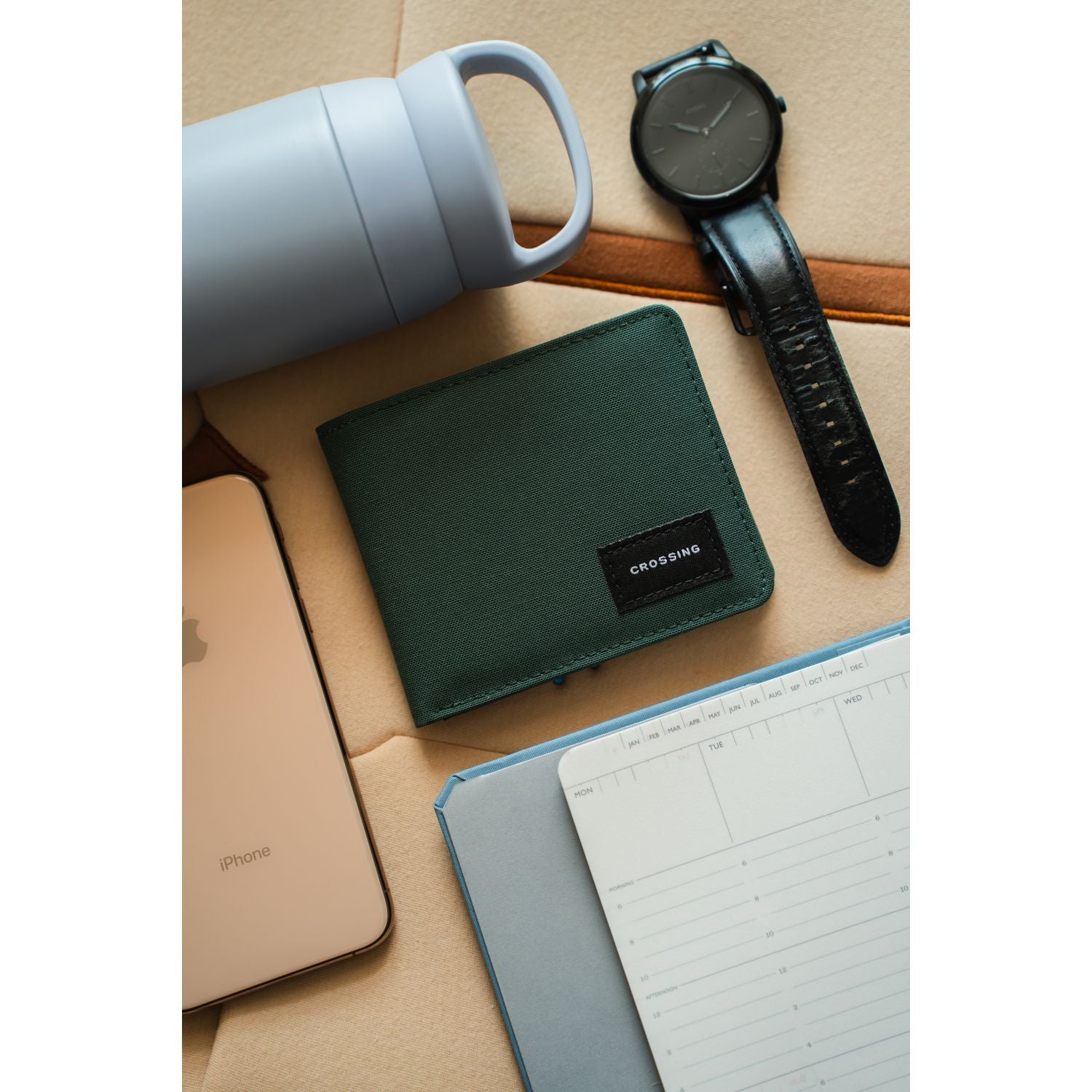 Crossing Bifold Wallet with Coin Pocket RFID - Green