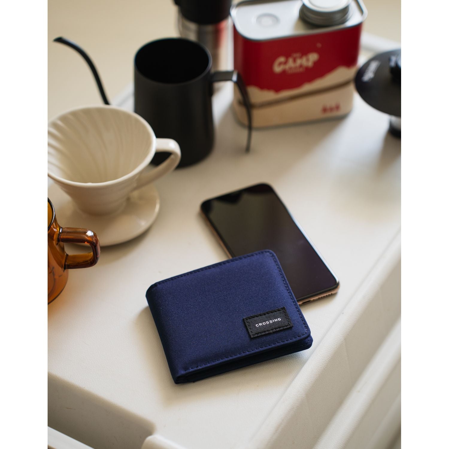 Crossing Bifold Wallet with Coin Pocket RFID - Navy