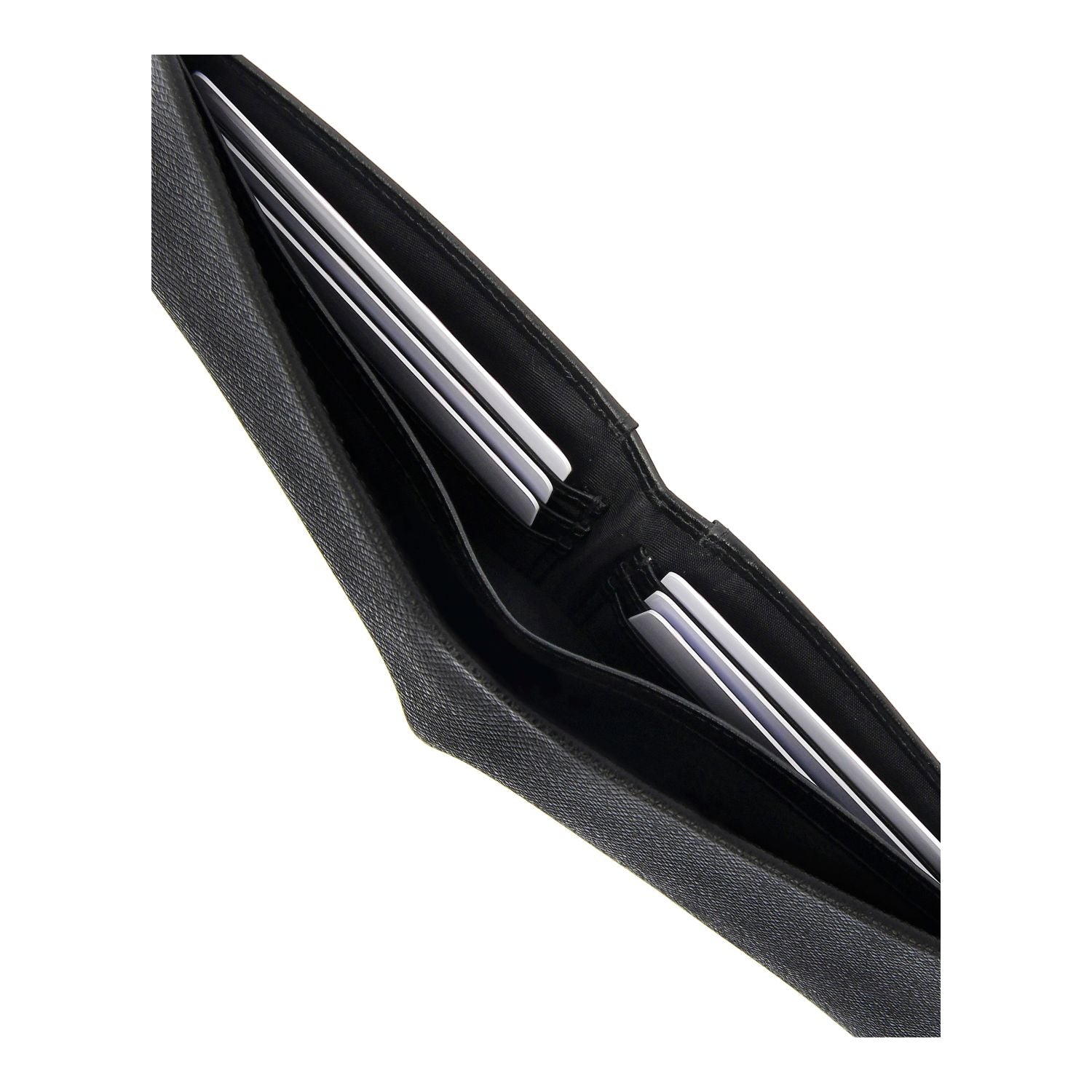 Crossing Elite Bi-fold Leather Wallet With Coin Pocket [13 Card Slots] RFID - Black