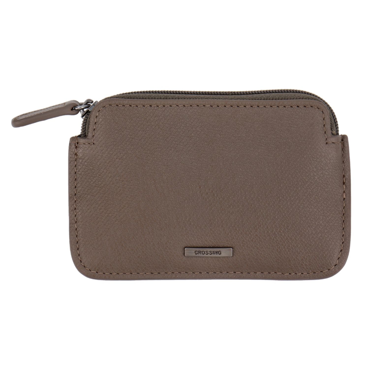 Crossing Elite Leather Key Coin Pouch With Card Slots RFID - Dark Khaki