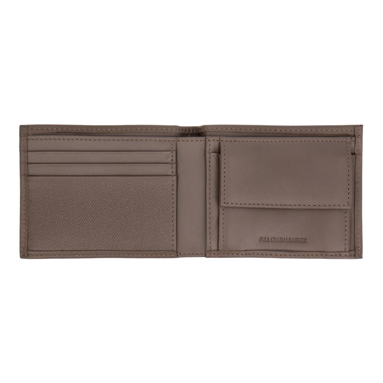 Crossing Elite Slim Leather Wallet With Coin Pocket [5 Card Slots] RFID - Dark Khaki
