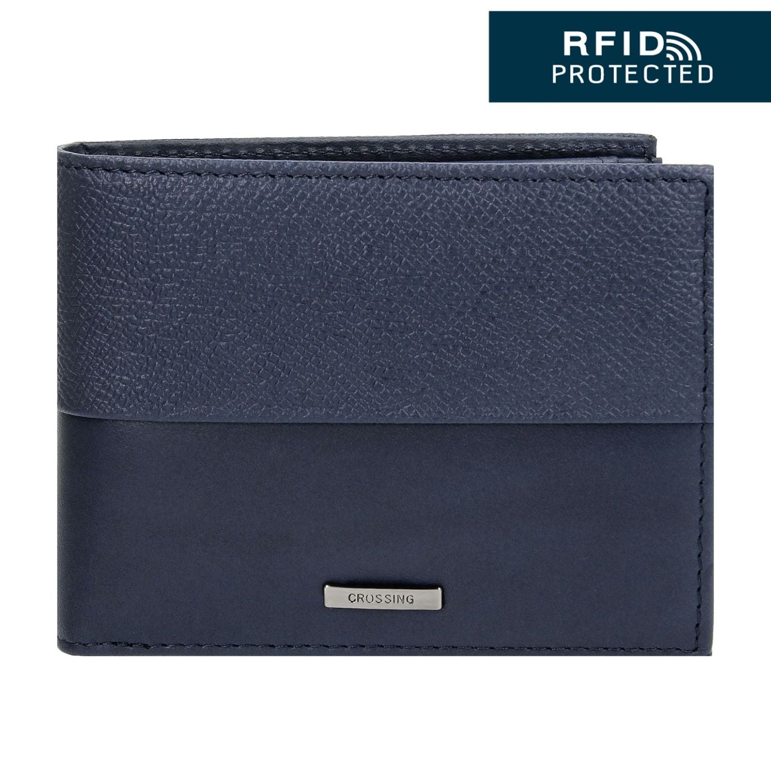 Crossing Infinite Slim Leather Wallet With Coin Pocket [5 Card Slots] RFID - Blue