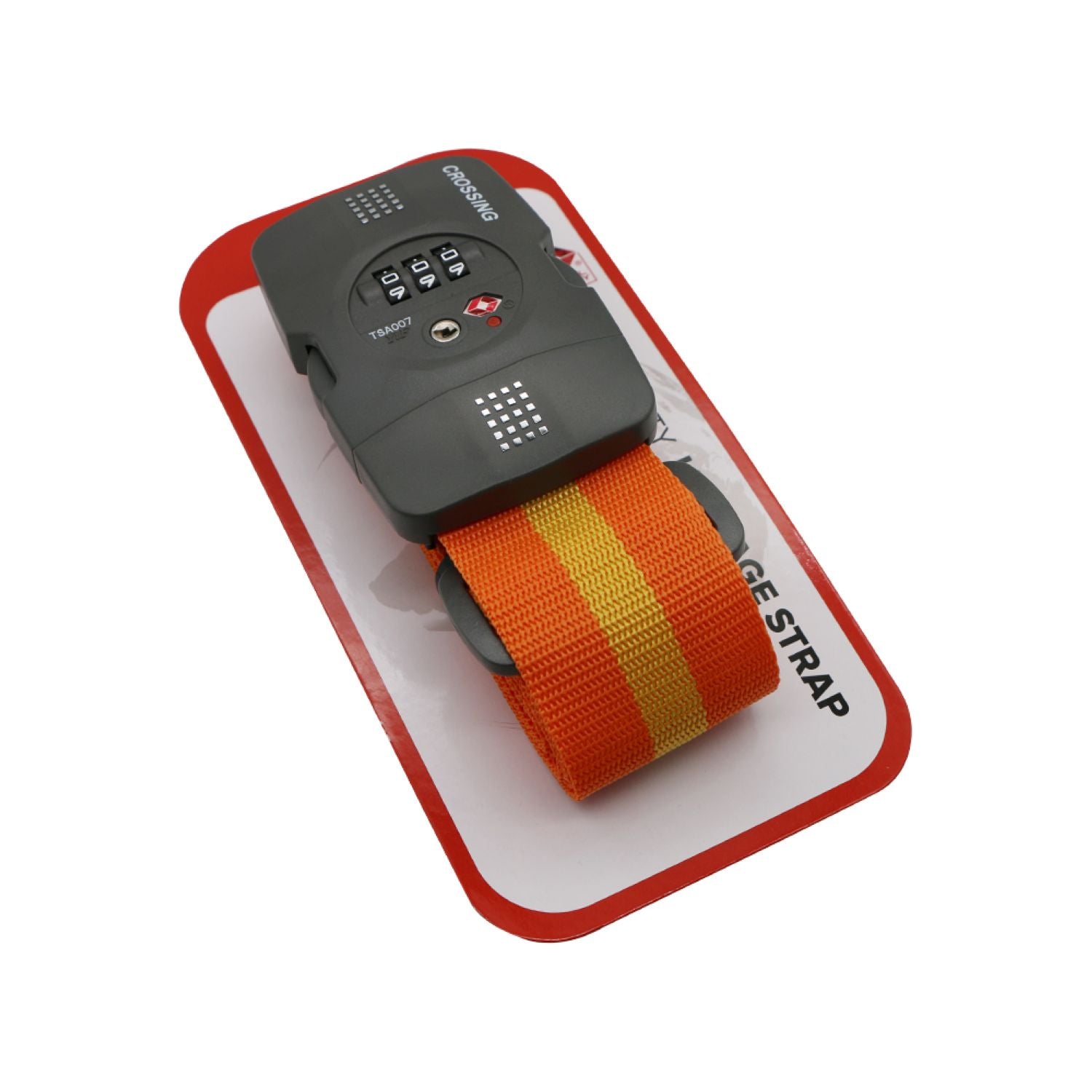 Crossing Luggage Strap With 3 Dial TSA Lock - Orange