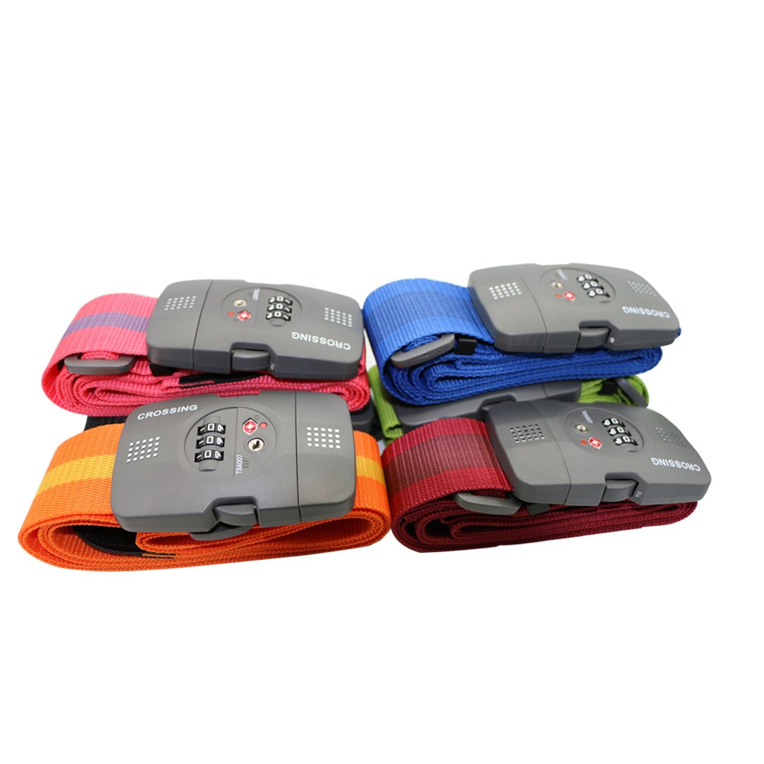 Crossing Luggage Strap With 3 Dial TSA Lock - Orange