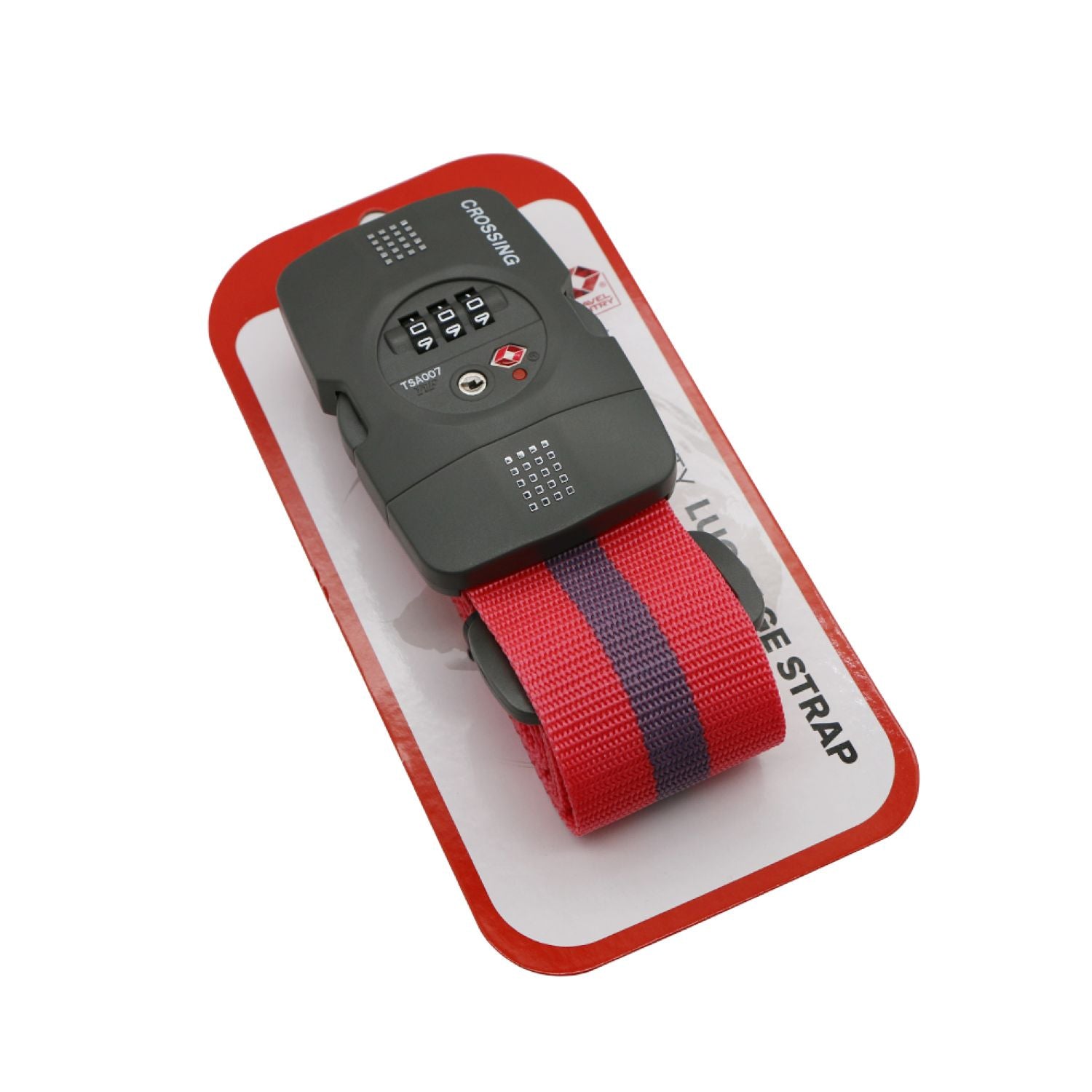 Crossing Luggage Strap With 3 Dial TSA Lock - Pink