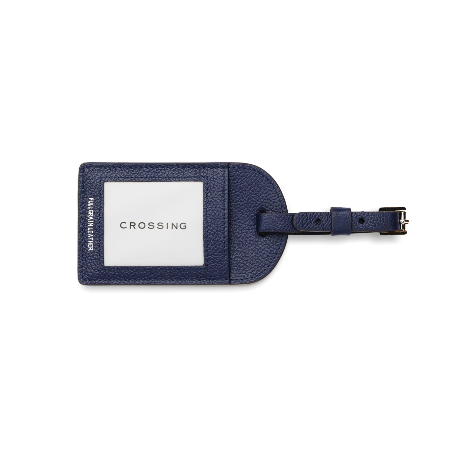 Crossing Milano Leather Luggage Tag - Barcoss Navy