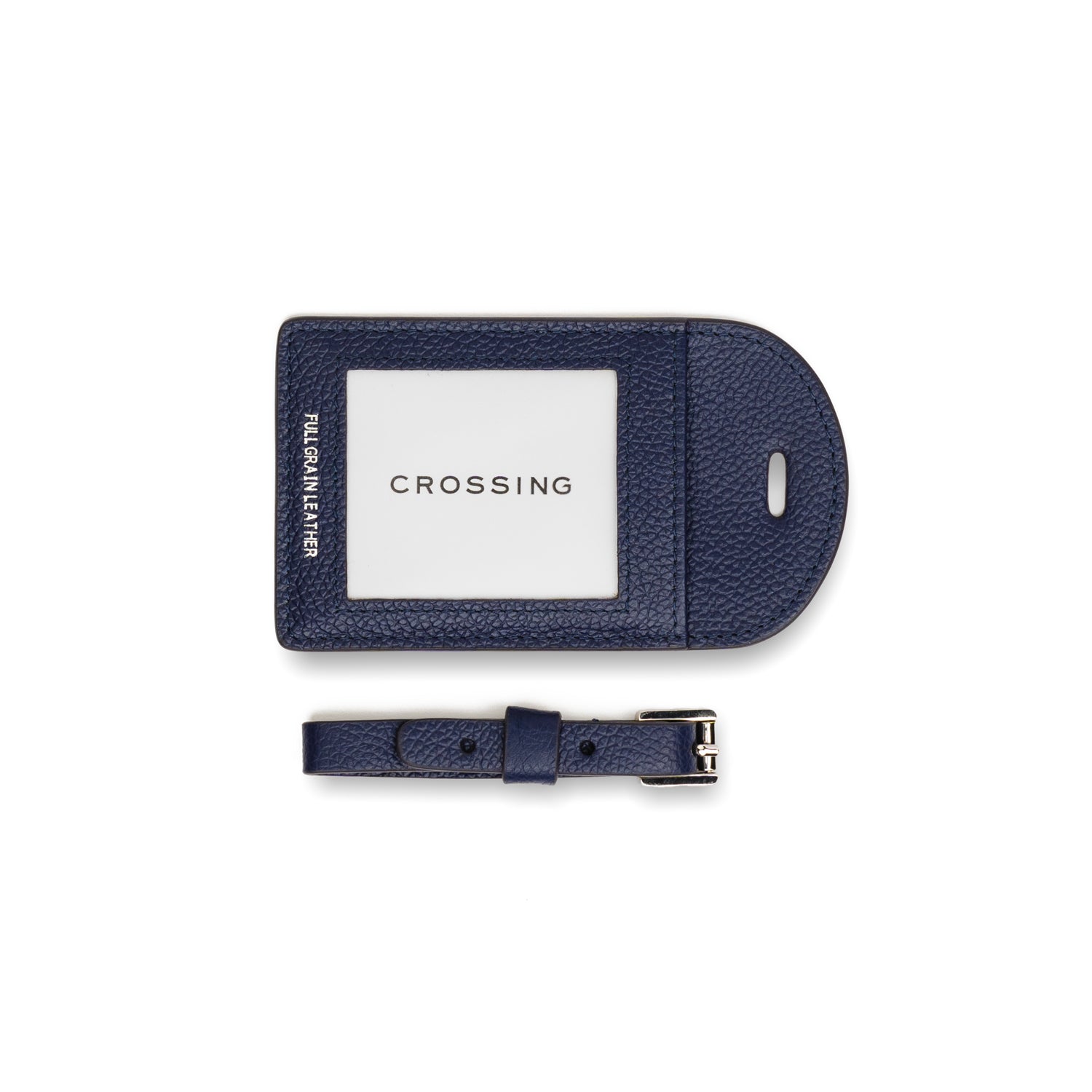 Crossing Milano Leather Luggage Tag - Barcoss Navy