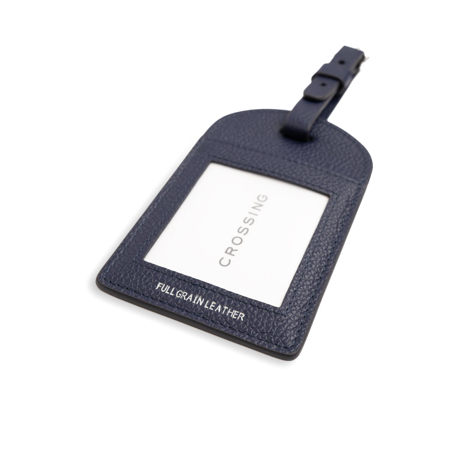Crossing Milano Leather Luggage Tag - Barcoss Navy