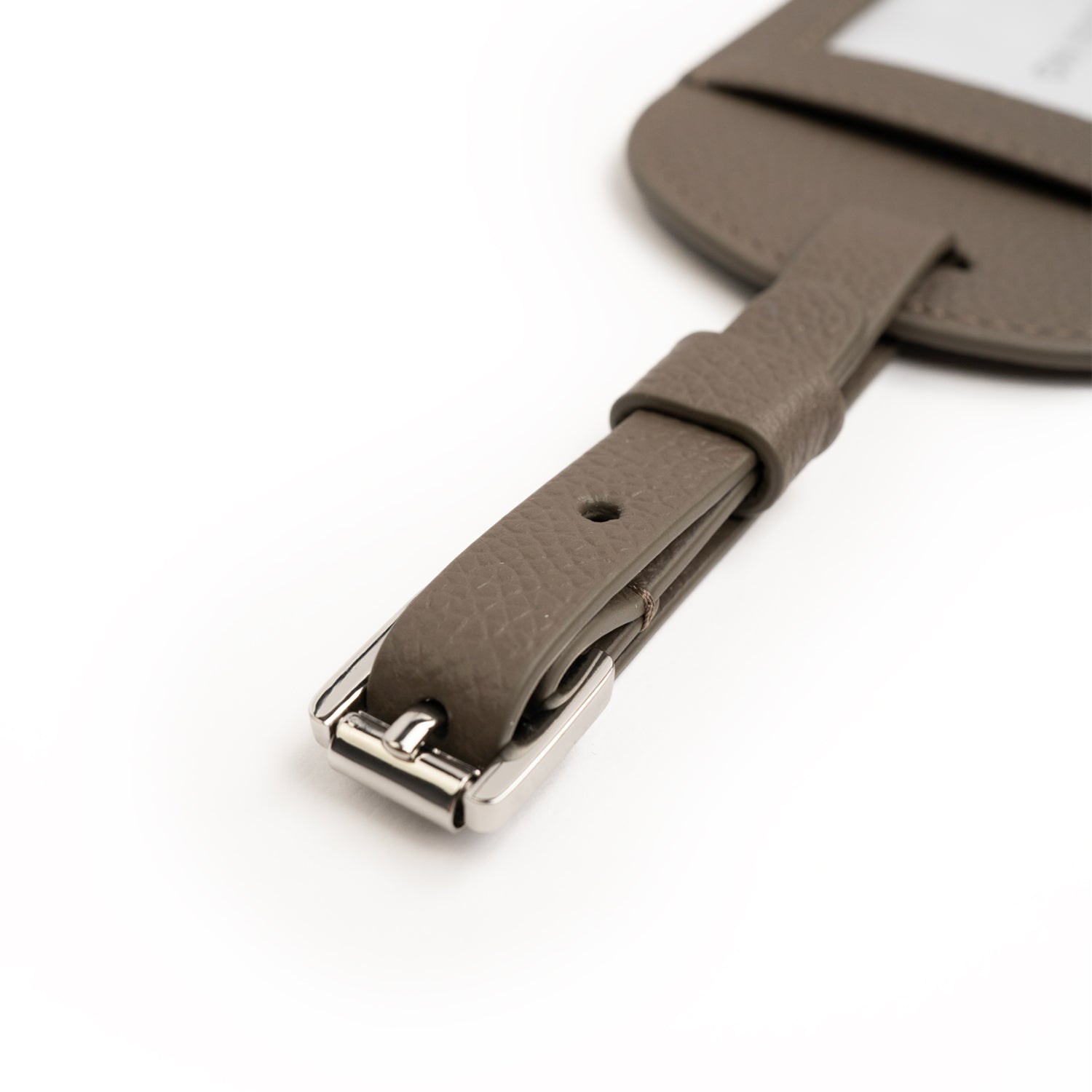 Crossing Milano Leather Luggage Tag - Dark Khaki