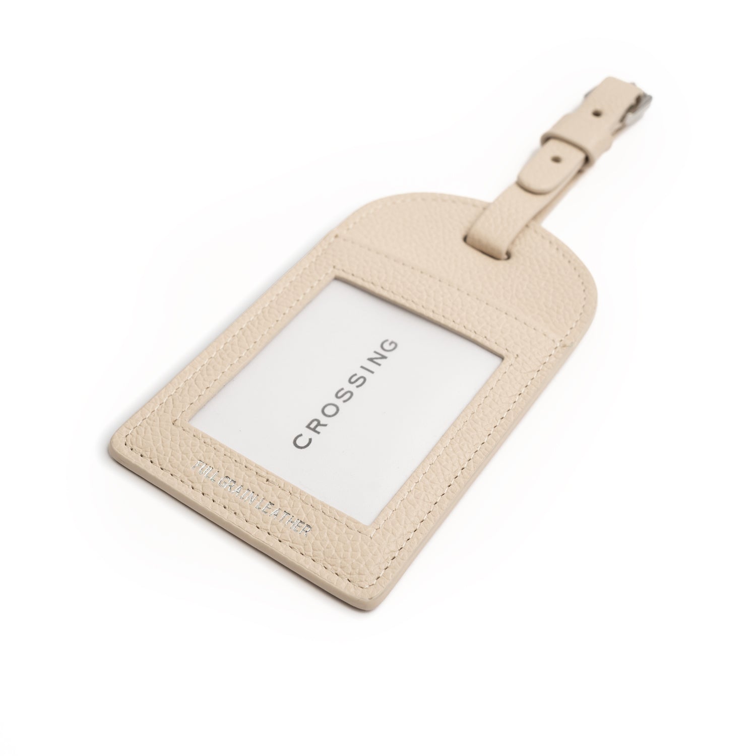 Crossing Milano Leather Luggage Tag - New Sand