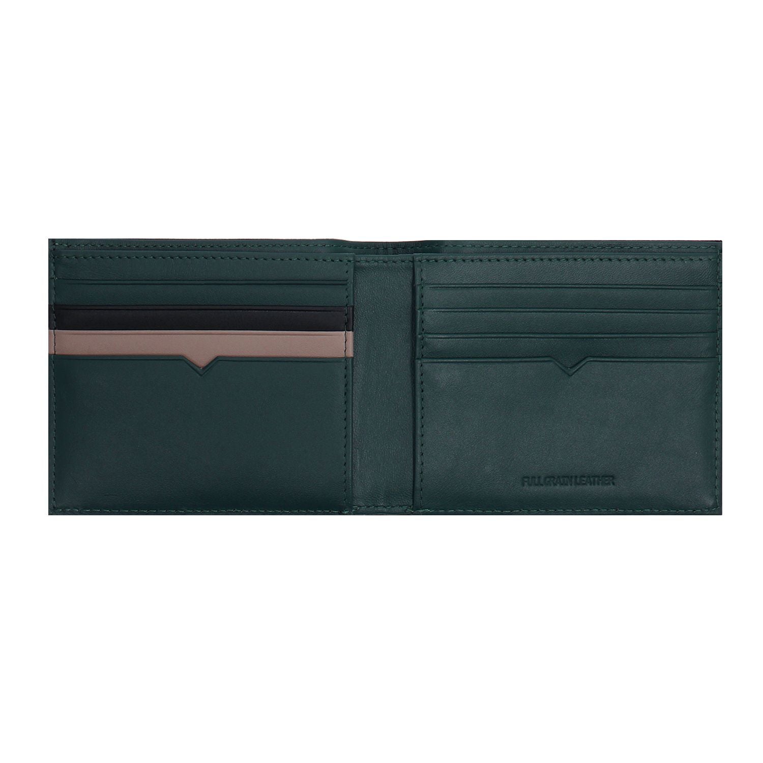 Crossing Modish Bi-fold Leather Wallet RFID - Black/Teal