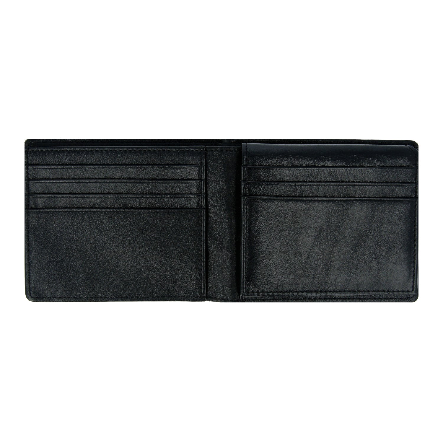 Crossing Prime Bi-Fold Nappa Leather Wallet With Flap [14 Card Slots] - Black
