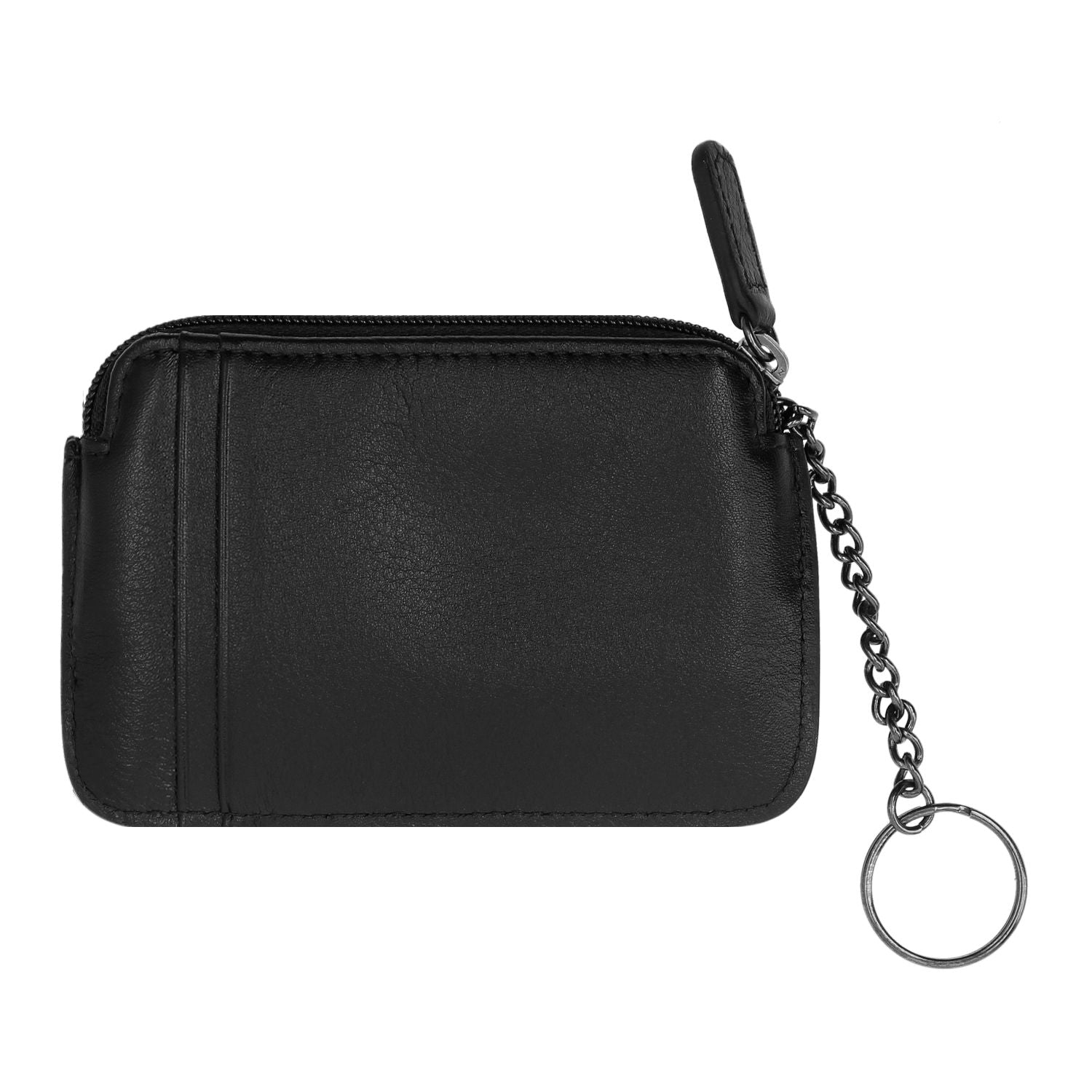 Crossing Prime Leather Key Coin Pouch With Card Slots - Black