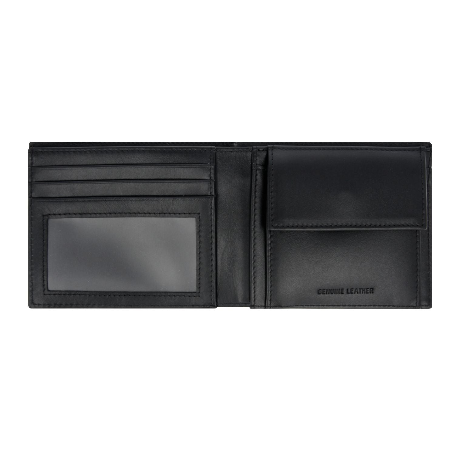 Crossing Riforma Bi-fold Leather Wallet With Window And Coin Pocket RFID - Black