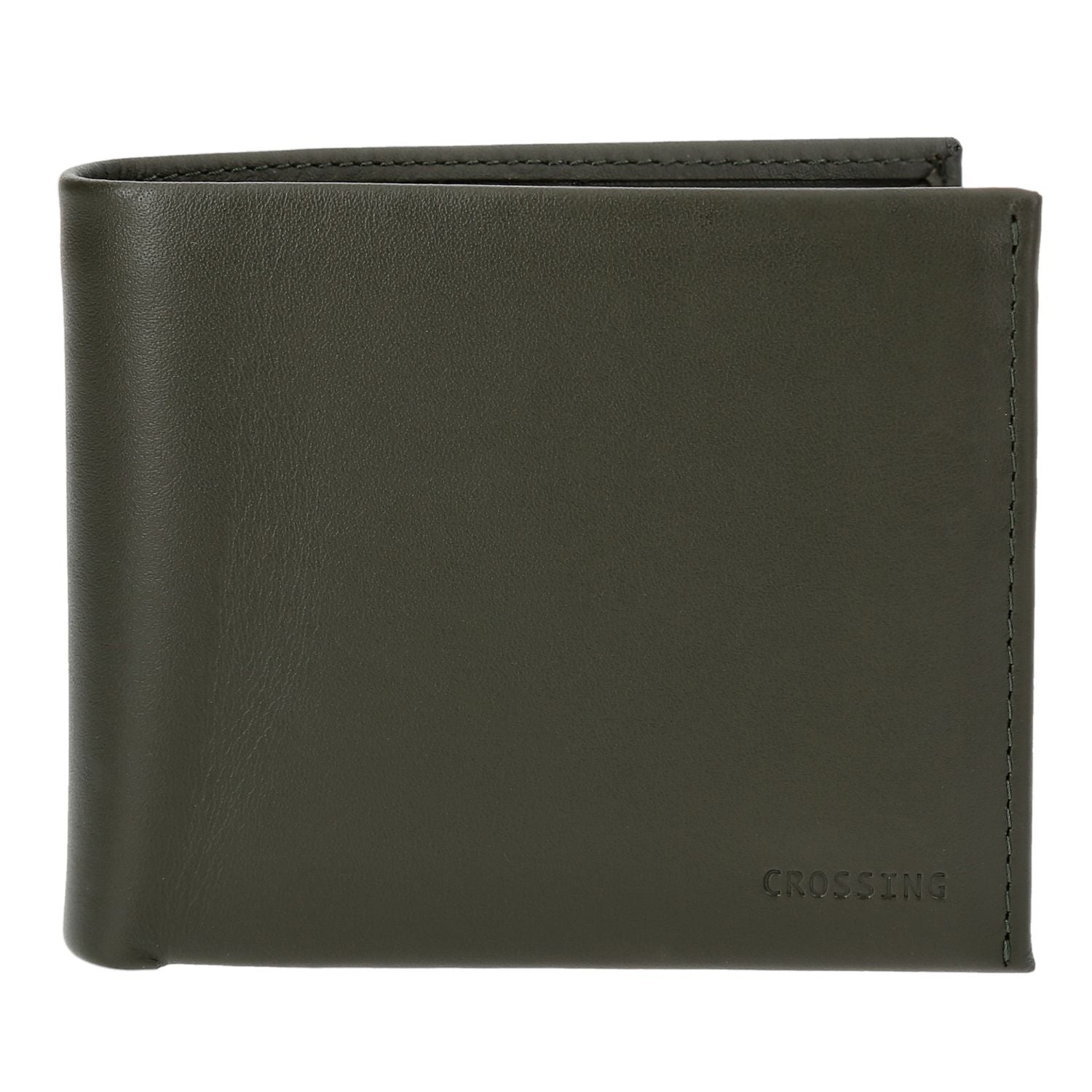 Crossing Sydney Bi-Fold Leather Wallet With Flap And Coin Pouch Rfid - Khaki