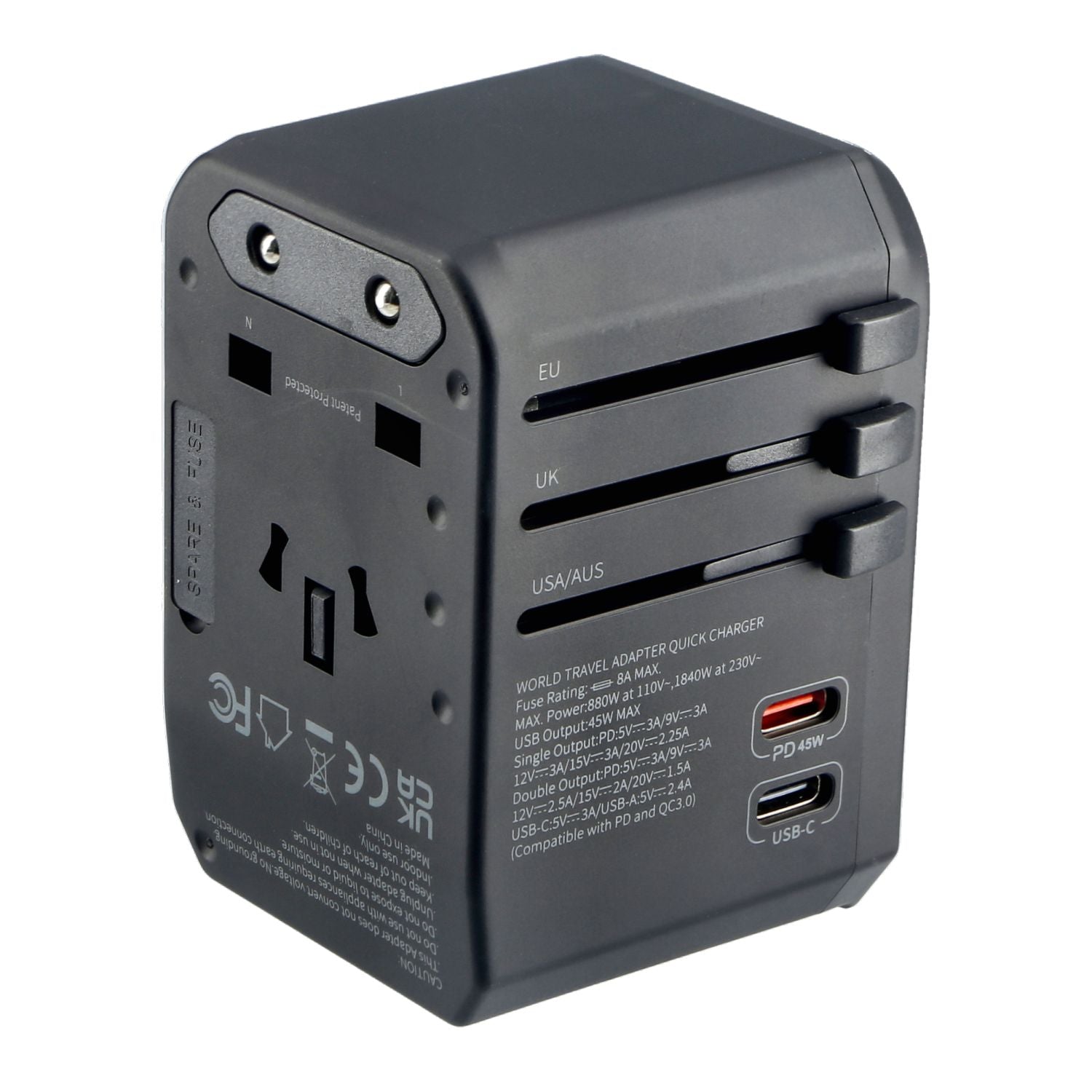 Crossing World Travel Adapter 45w With 2 USB C And 2 USB 3.0 A