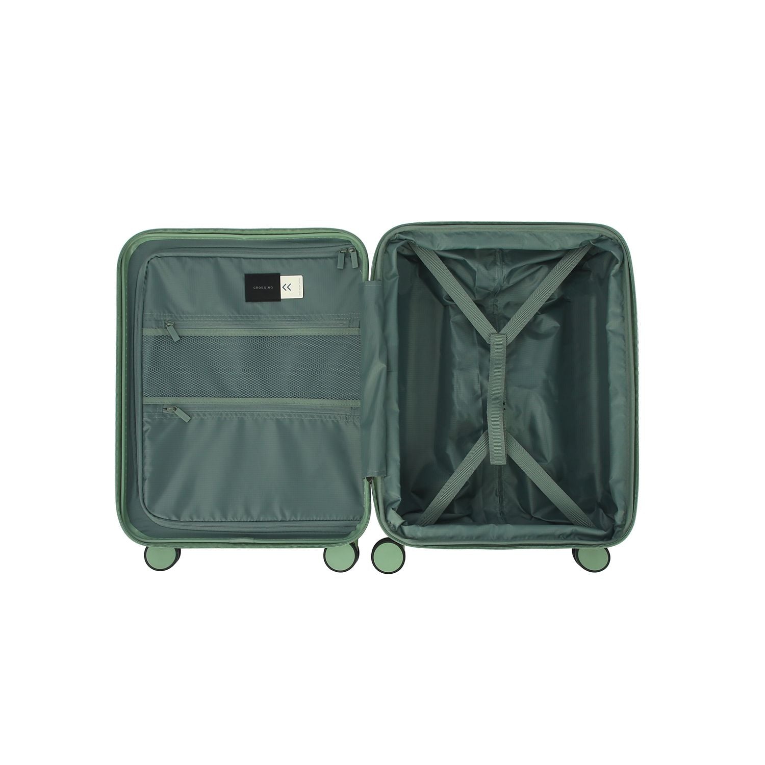 Crossing Vive Polycarbonate Expandable Carry On Luggage T20 - Sage Green