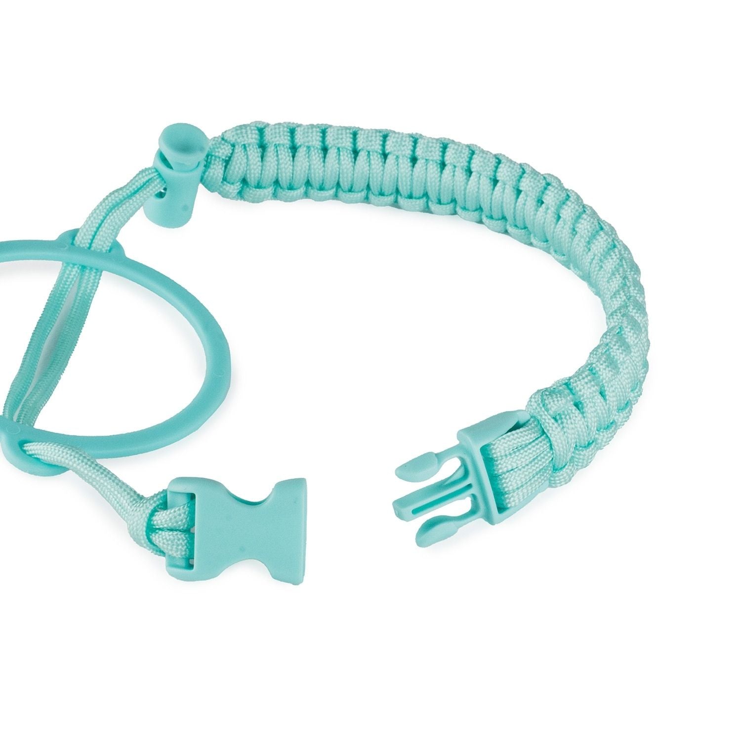 Crossing Paracord Bottle Carrier Strap with Carabiner - Aqua