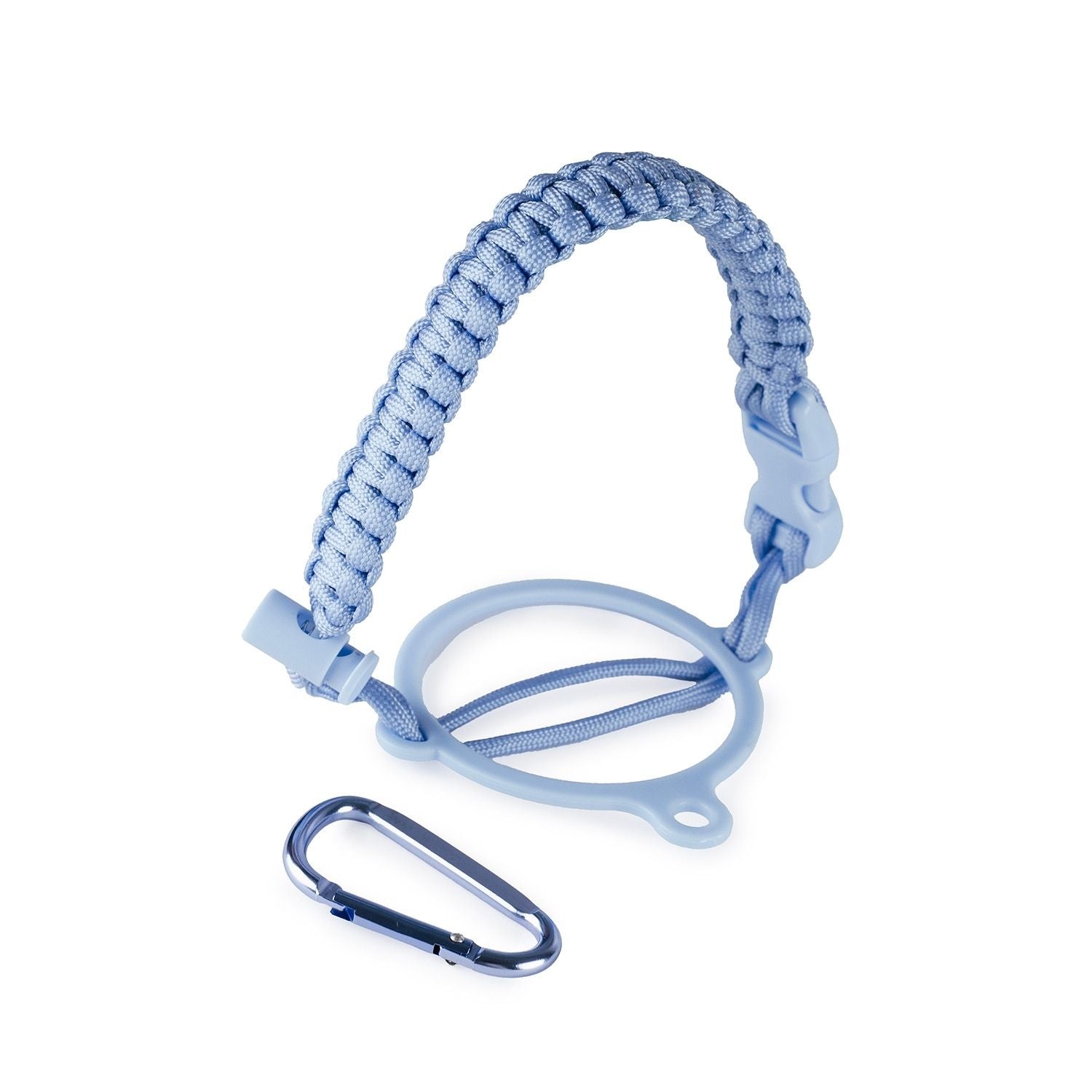 Crossing Paracord Bottle Carrier Strap with Carabiner - Blue