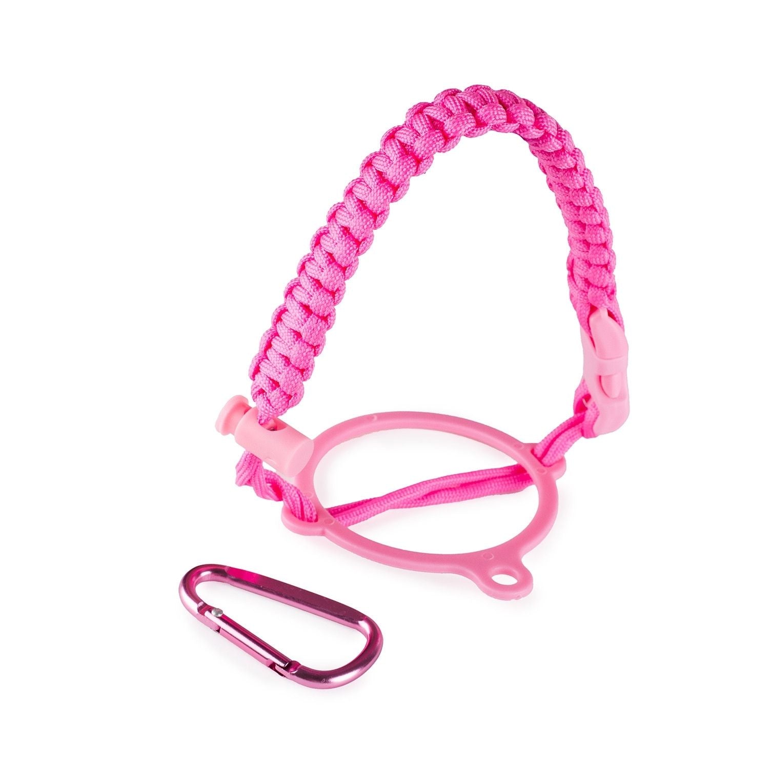 Crossing Paracord Bottle Carrier Strap with Carabiner - Hot Pink