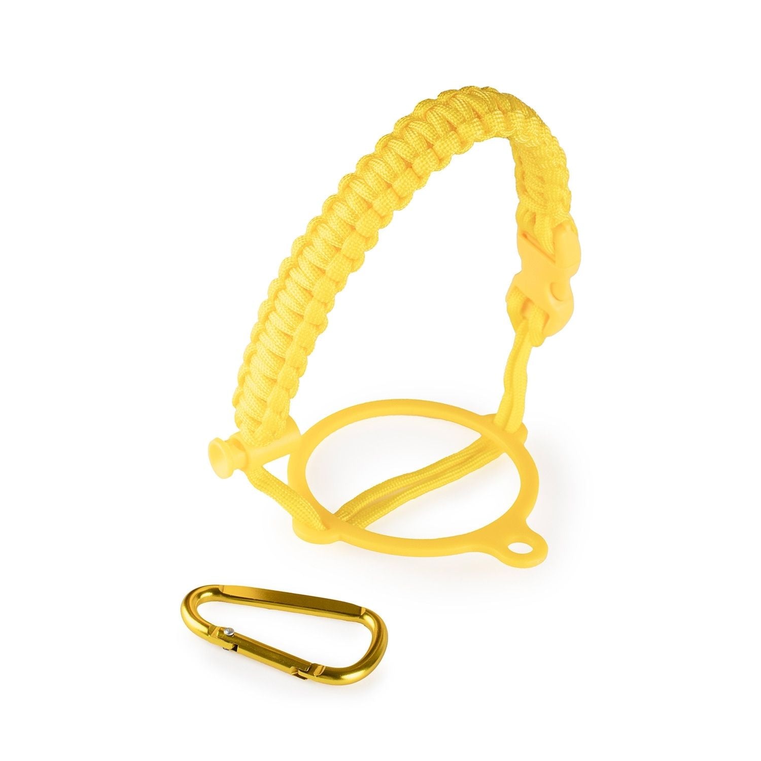 Crossing Paracord Bottle Carrier Strap with Carabiner - Yellow