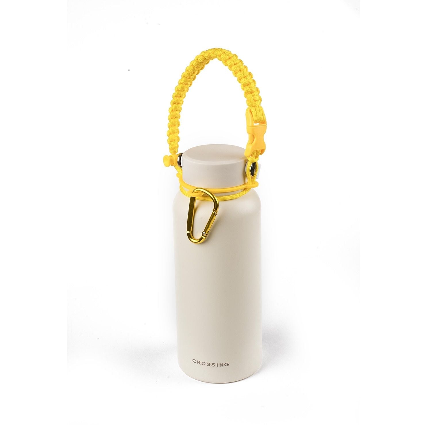 Crossing Paracord Bottle Carrier Strap with Carabiner - Yellow