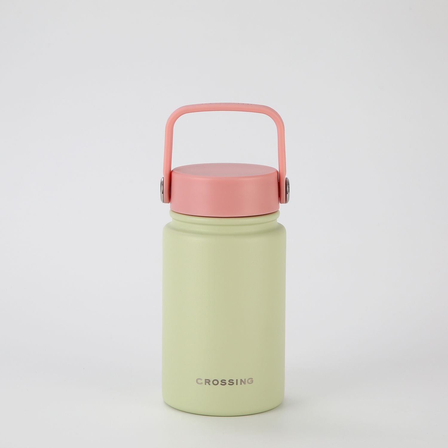 Crossing Urban Ceramic S/S Insulated Flat Cap Bottle With Handle 400ml - Pistachio Dusty Rose (Mix)