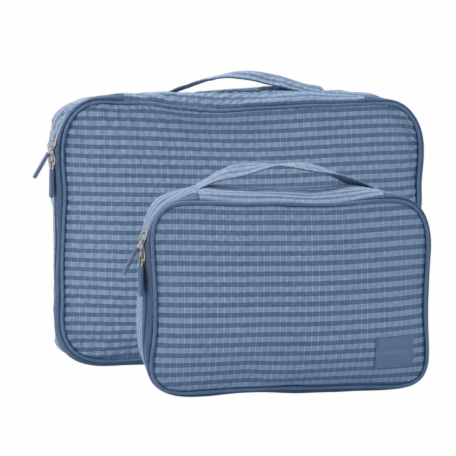 Crossing Waterproof Rayon Checked Packing Cube Set (2-Piece Set) - Blue