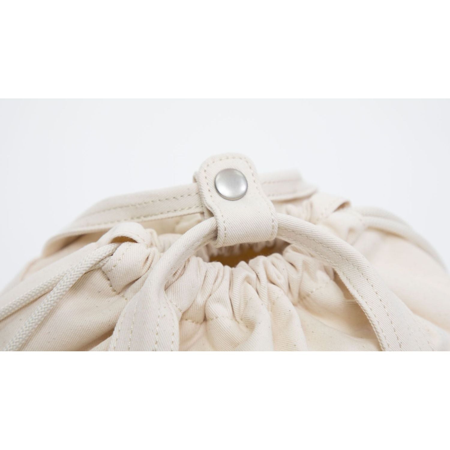 Doughnut Macaroon Mini Drawstring Organic Cotton Series Backpack - Beige