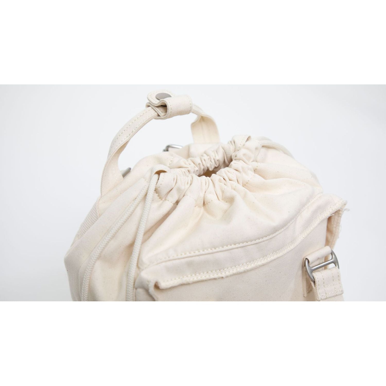 Doughnut Macaroon Mini Drawstring Organic Cotton Series Backpack - Beige