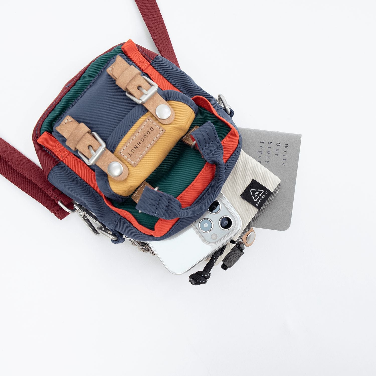 Doughnut Macaroon Tiny Happy Camper Series Crossbody -  Lake