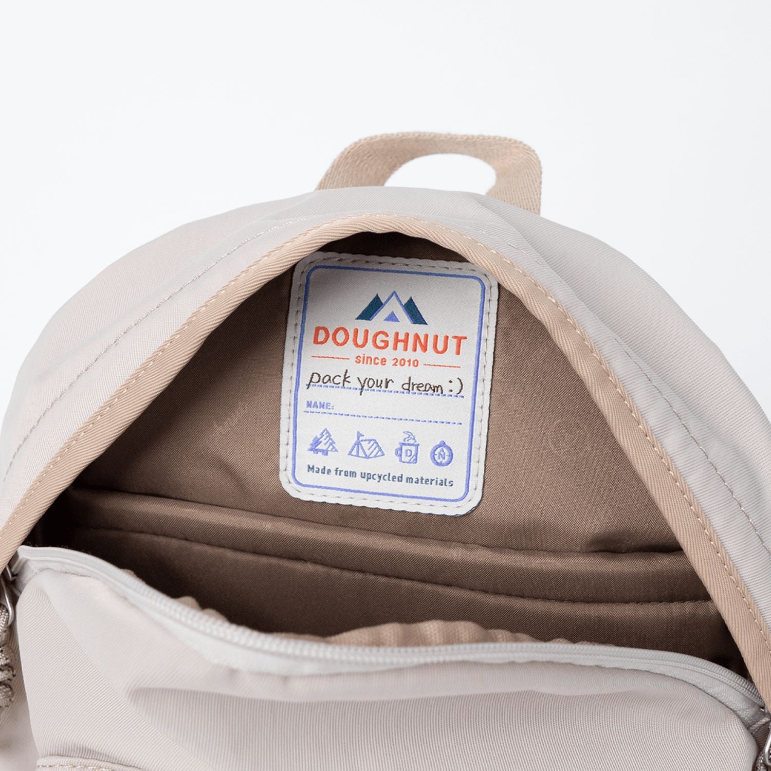 Doughnut Plus One Mini Happy Camper Series Backpack -  Ivory