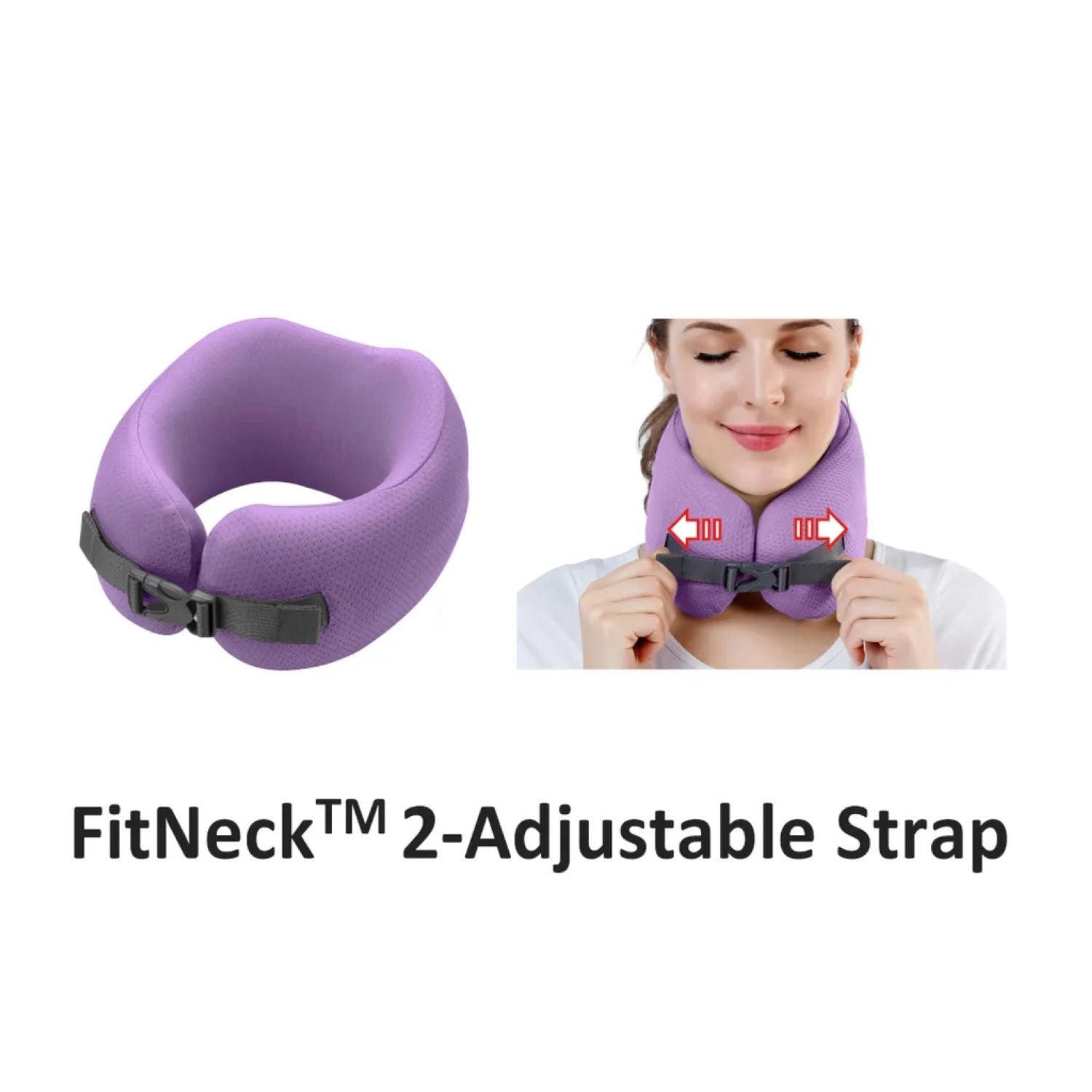 Easynap Foldable Pocket Travel Neck Pillow With Pouch Large - Lavender (Purple)