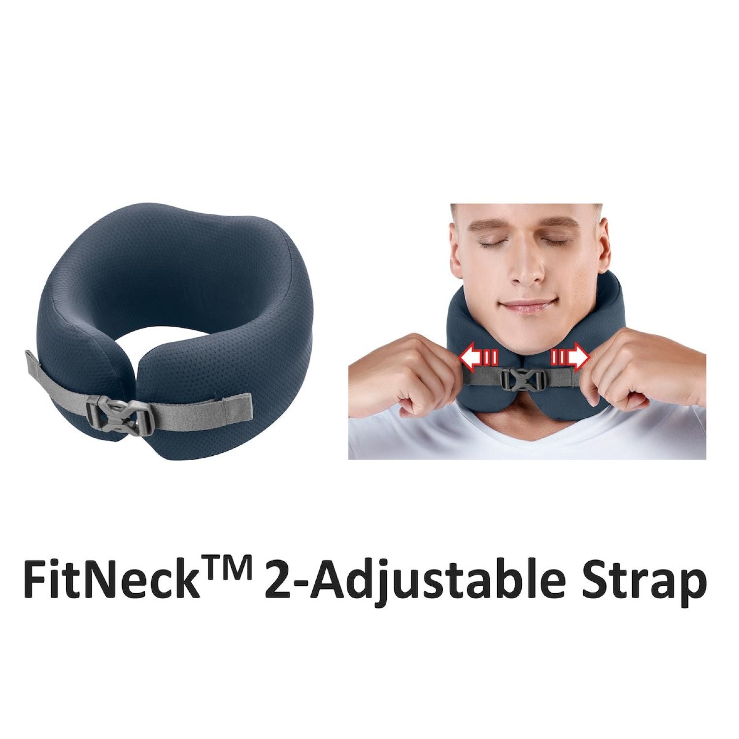 Easynap Foldable Pocket Travel Neck Pillow With Pouch Large - Midnight Navy (Dark Blue)