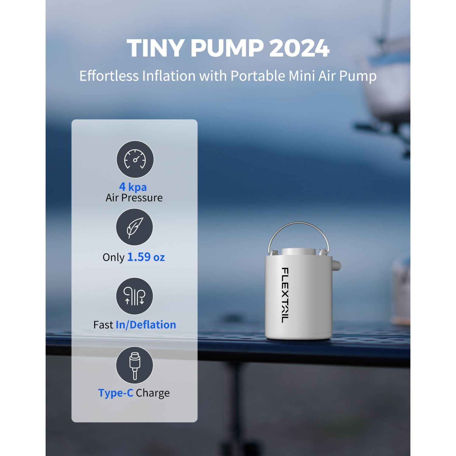 Flextail Tiny Portable Travel Vacuum Pump 2024 - White