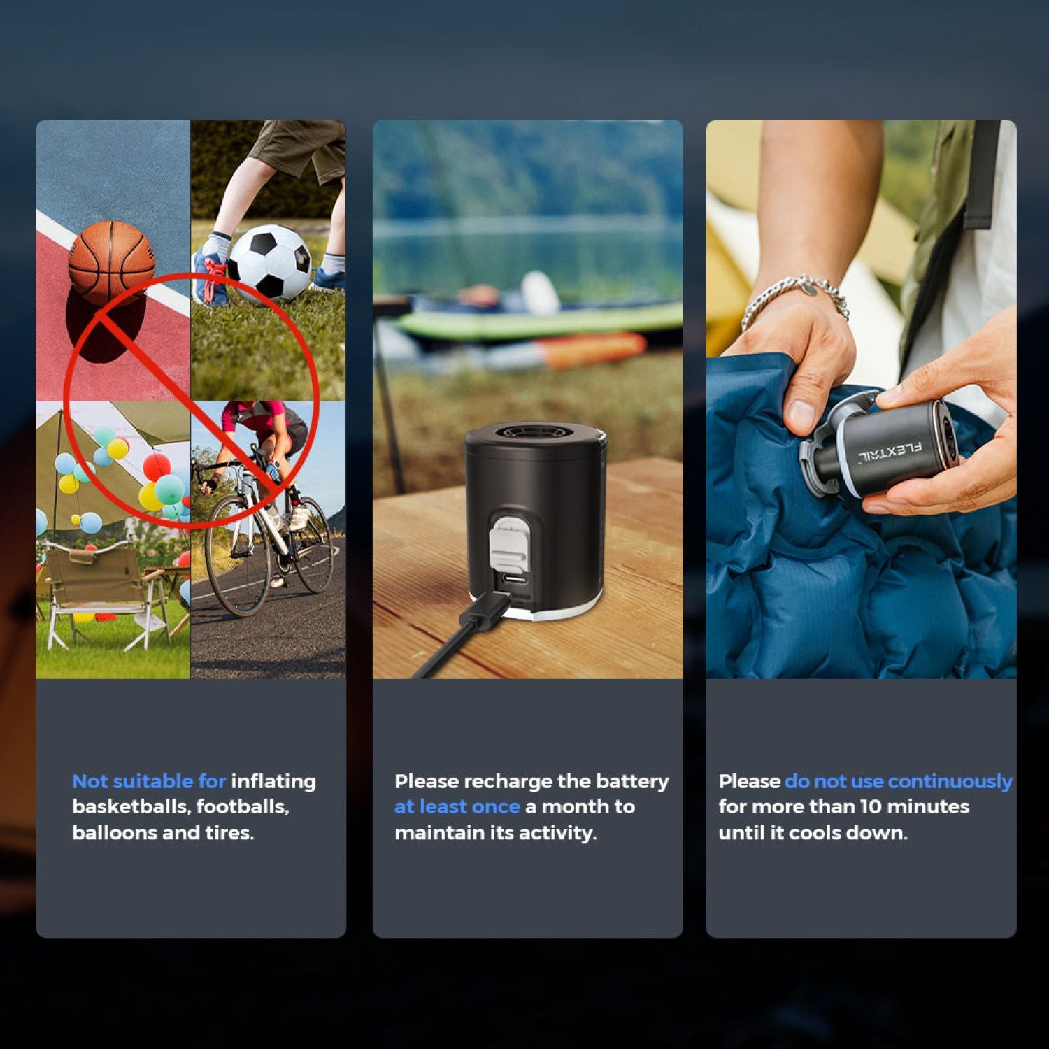 Flextail Tiny Portable Travel Vacuum Pump 2X - Black