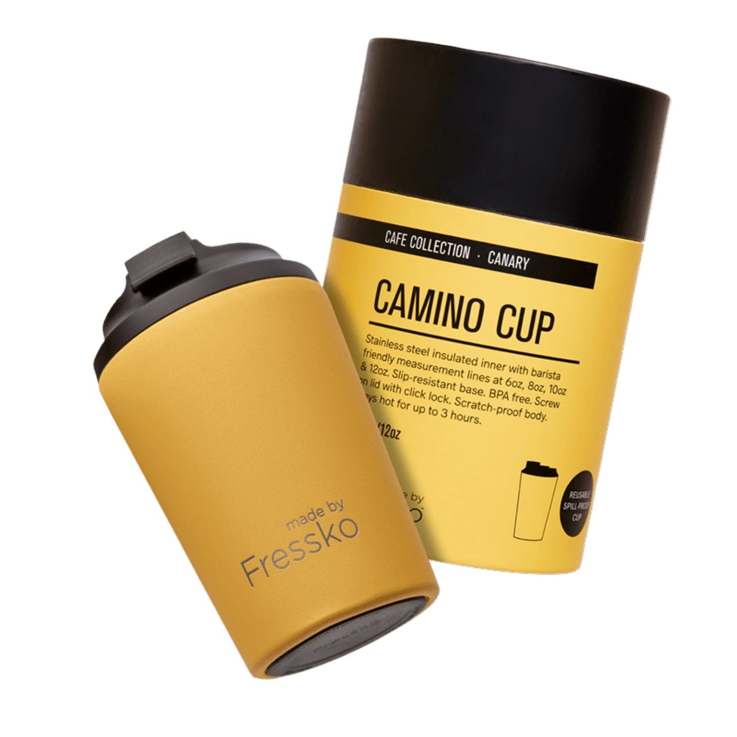 Made By Fressko Camino 12oz Insulated Stainless Steel Cup - Canary