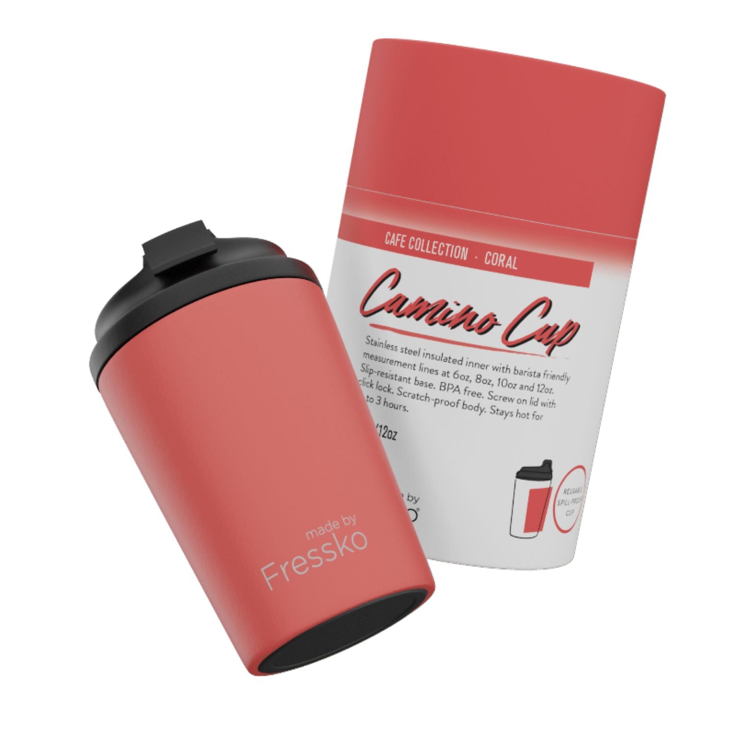 Made By Fressko Camino 12oz Insulated Stainless Steel Cup - Coral