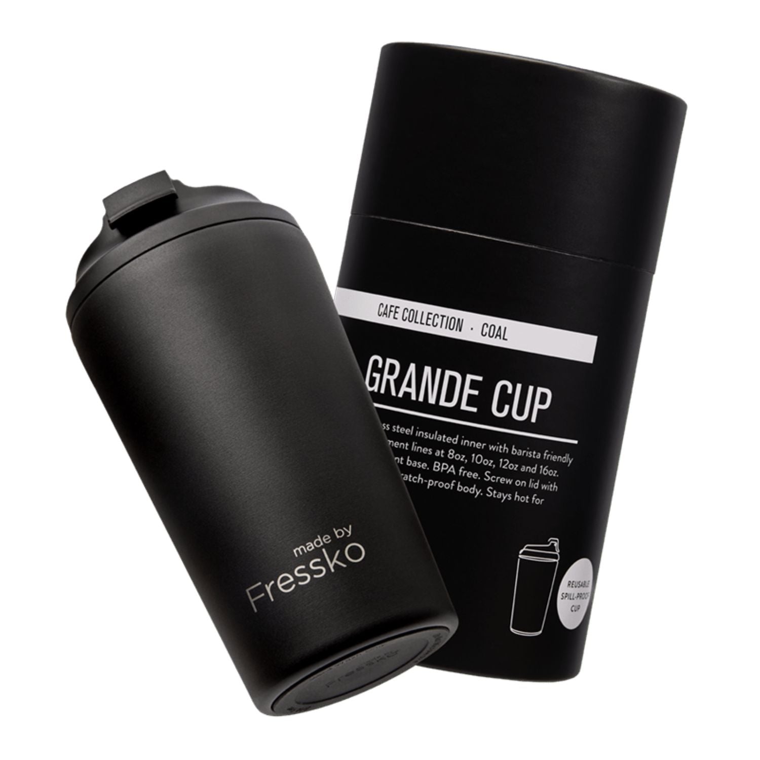 Made By Fressko Grande 16oz Insulated Stainless Steel Cup - Coal