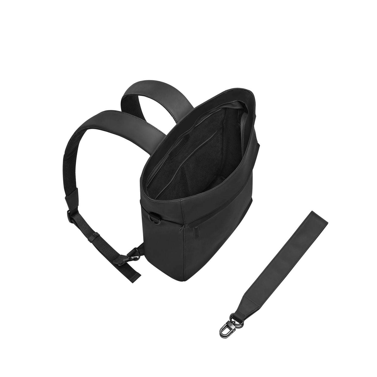 Gaston Luga Tate 2 Way Backpack/Shoulder Bag - Black
