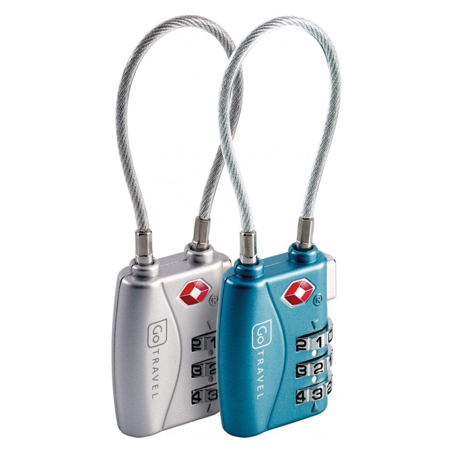 Go Travel Combi Cable Travel Sentry Approved Lock - Blue/Sliver