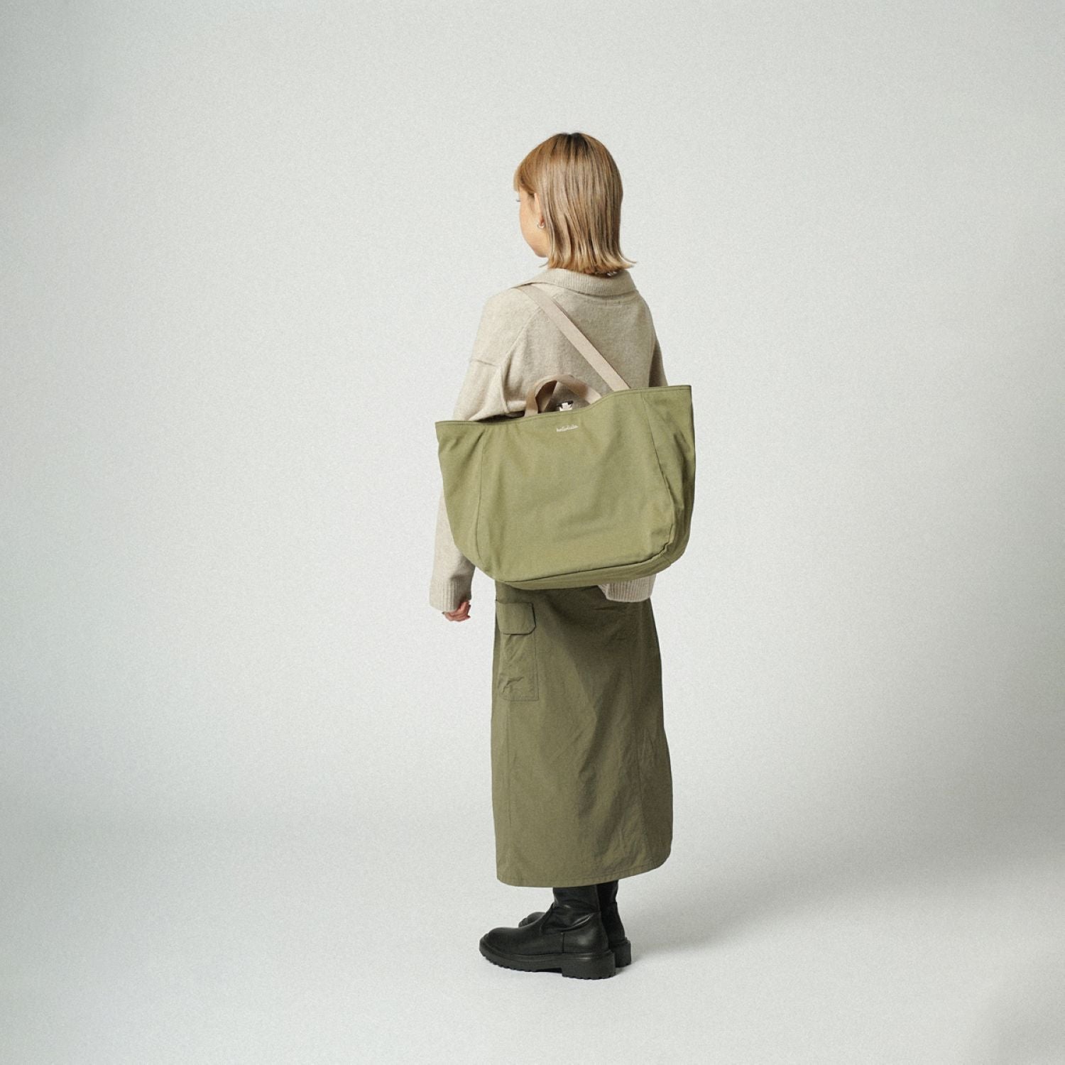 Hellolulu Jake Double Sided 2 Way Tote Recycled (Bright Olive/Linen)