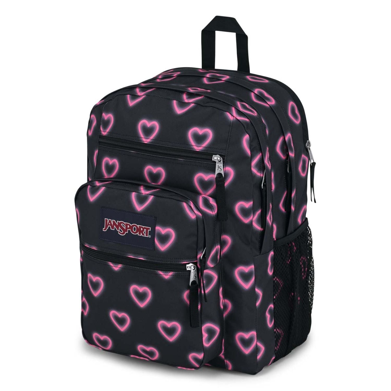 Jansport Big Student Backpack - Happy Hearts Black