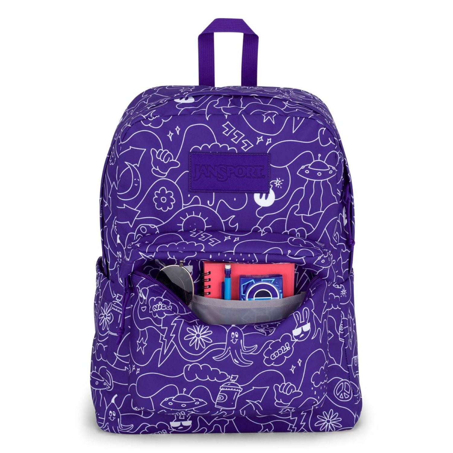 Jansport Superbreak Plus Backpack - Dub Doodle Purple