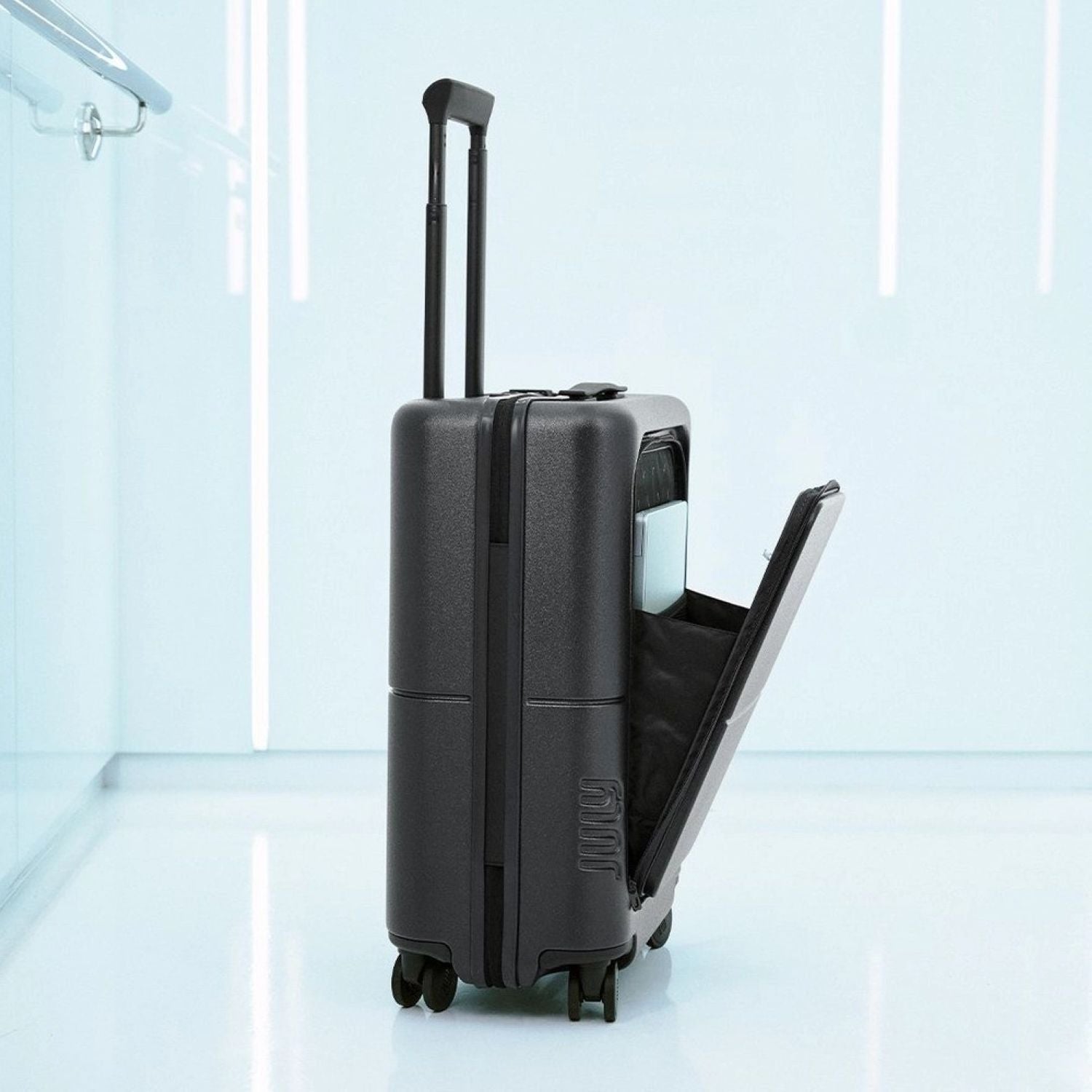 July Carry On Pro (Hard) Polycarbonate 20" Luggage With Front Access Opening - Charcoal