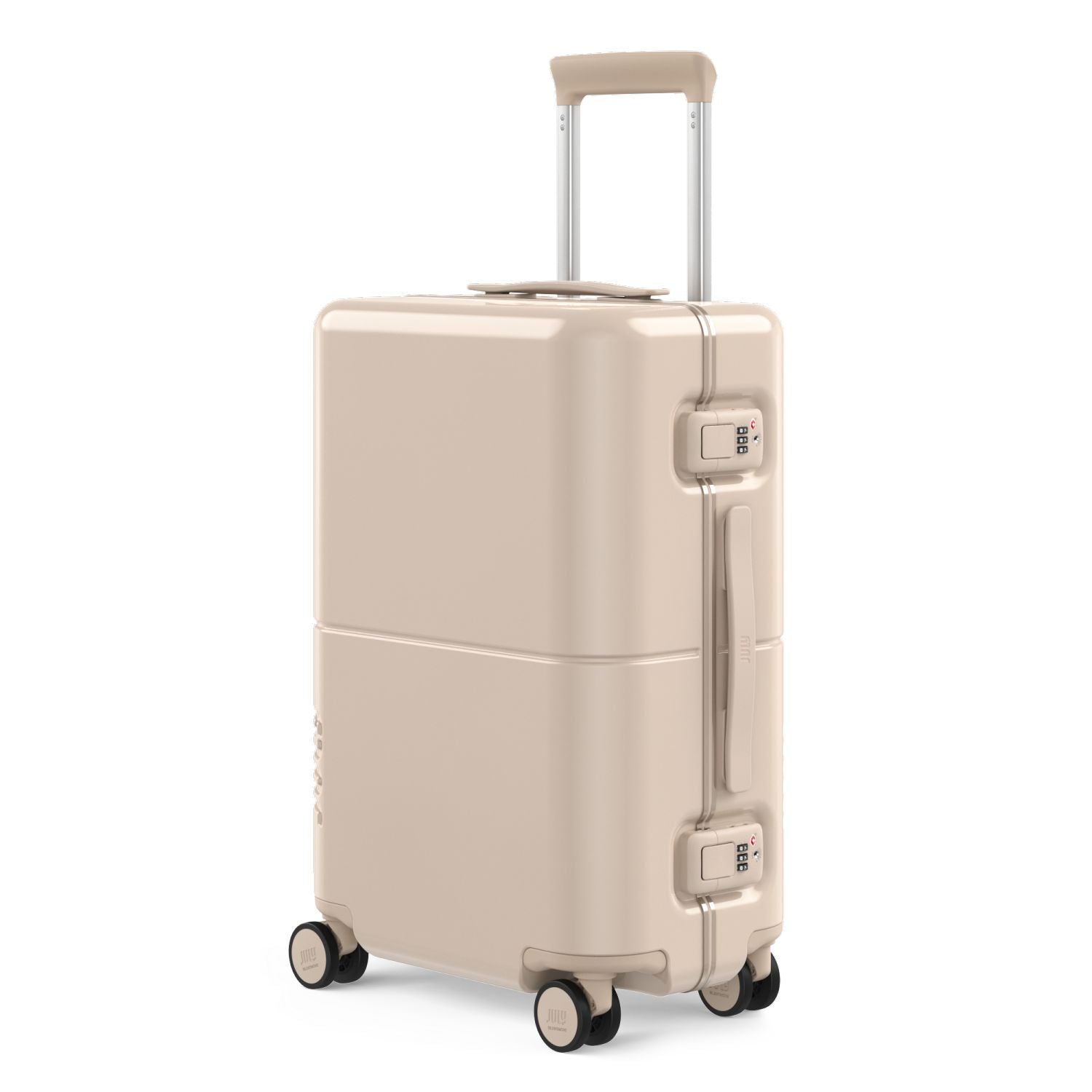 July Carry On Trunk Polycarbonate 21" Luggage With Fast Charge Usb-C Cable - Sand