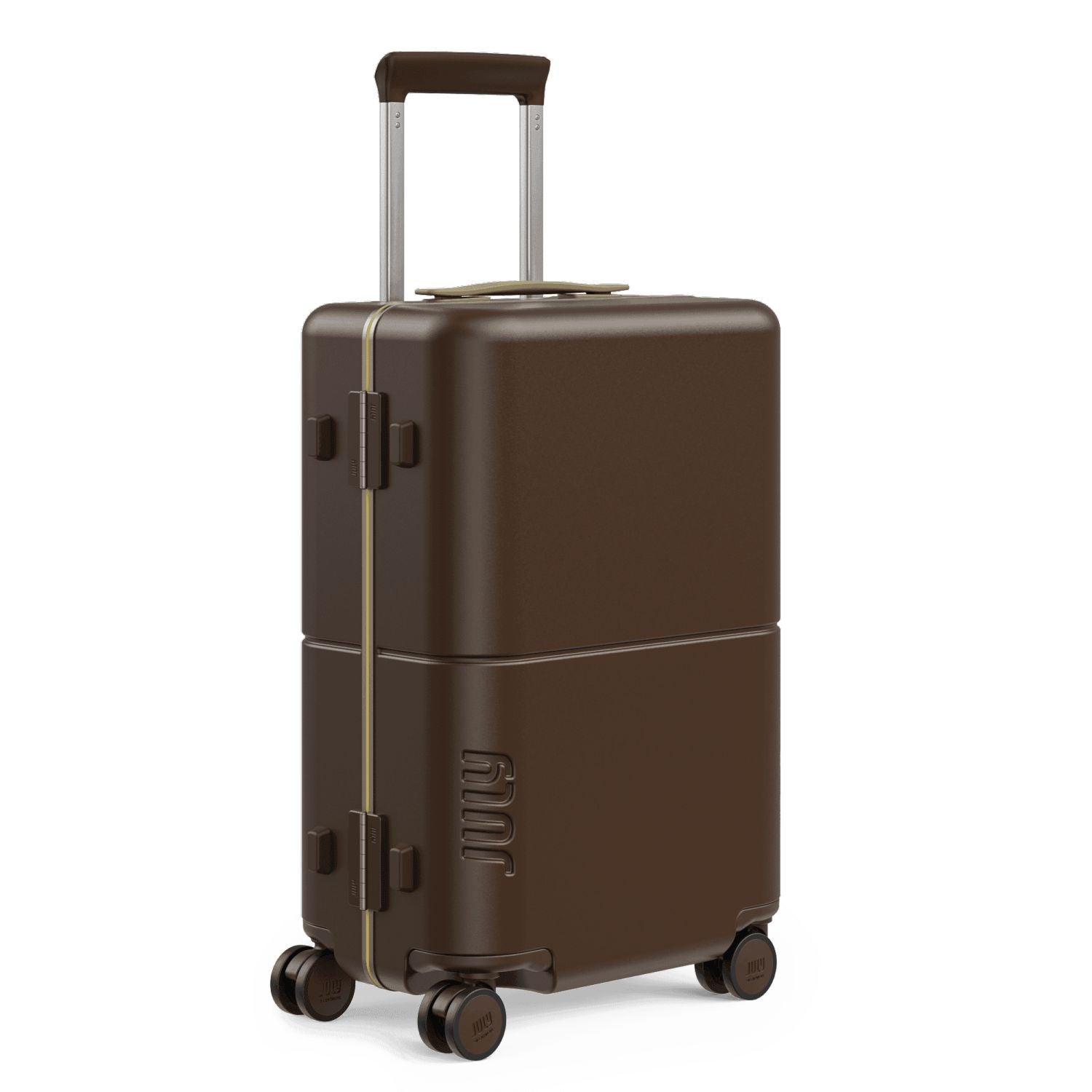 July Carry On Trunk Polycarbonate 21" Luggage With Fast Charge Usb-C Cable - Brown